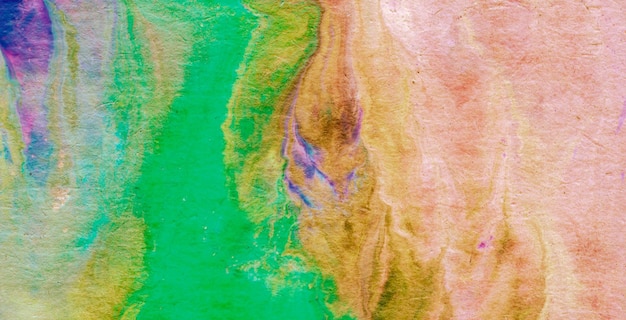 A colorful painting of a desert with a purple rock in the middle.