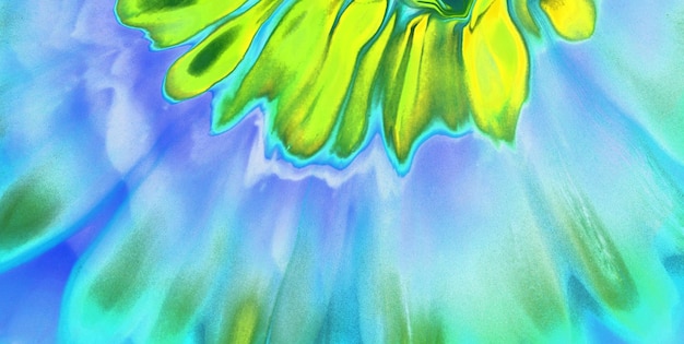 A colorful painting of a flower with the word " on it "