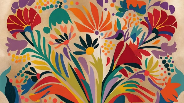 a colorful painting of flowers with different colors