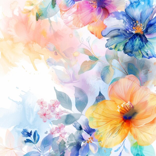 a colorful painting of flowers with the word spring on it