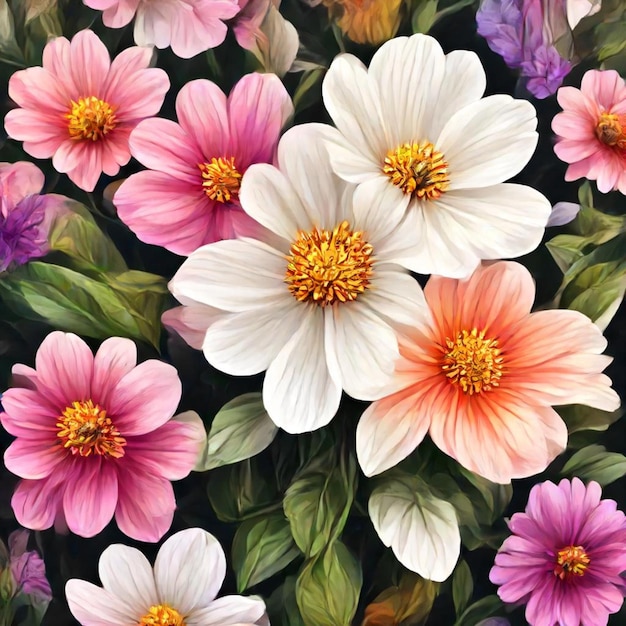 a colorful painting of flowers with the words  daisies