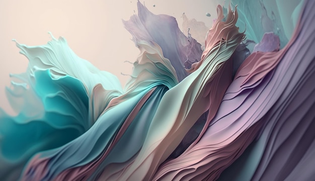 A colorful painting of a flowing fabric with the words'art of creation'on it