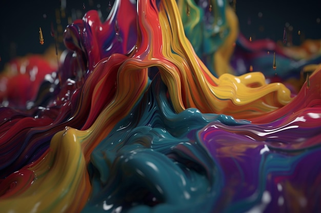 A colorful painting of a liquid substance