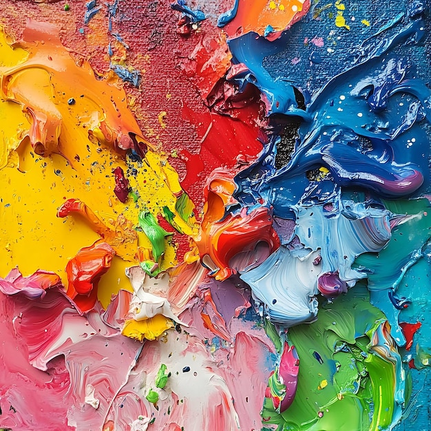 Photo a colorful painting of paint with different colors