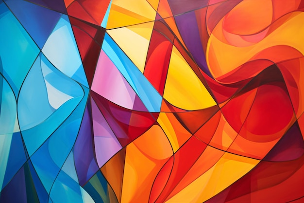 a colorful painting of a rainbow colored abstract background