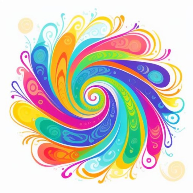 Photo a colorful painting of a rainbow colored abstract background