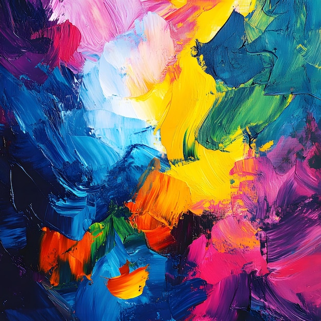 a colorful painting of a rainbow colored flower