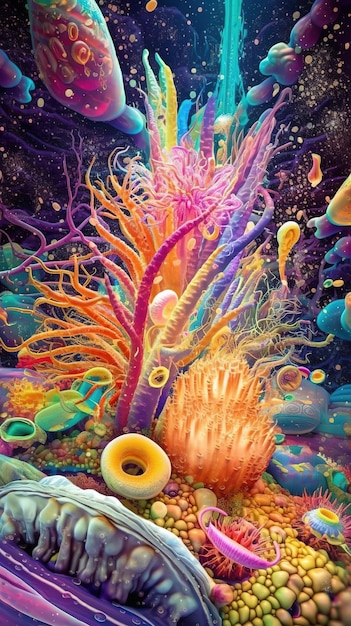 Photo a colorful painting of a sea creature