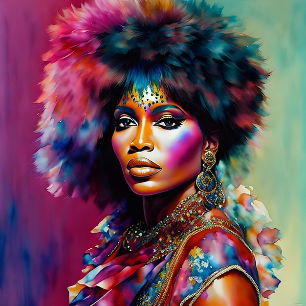 Colorful Painting Tina Turner