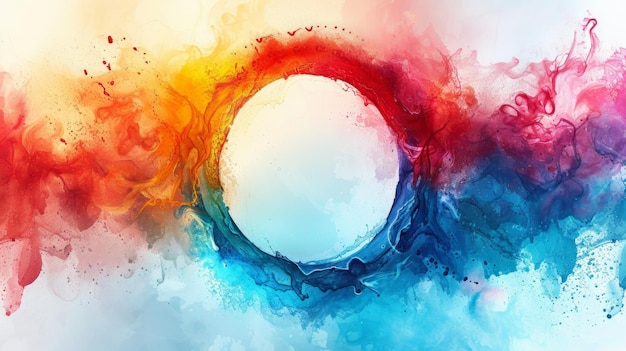 Colorful Painting With a Circle in the Middle