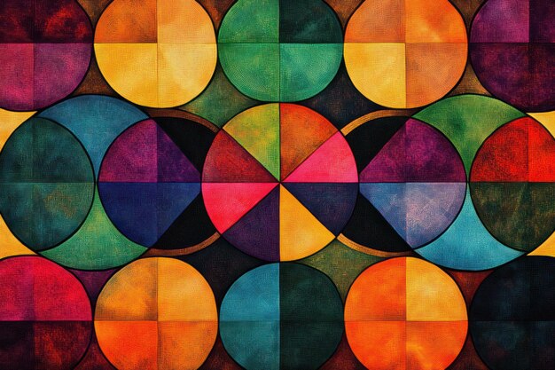 a colorful painting with circles like circles and a circle with a circle in the middle