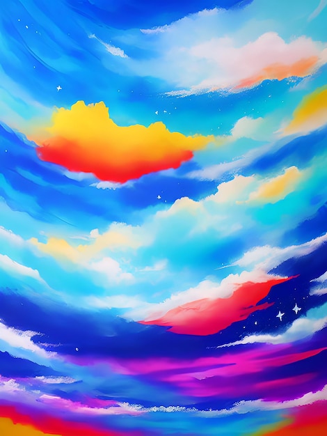 A colorful painting with the colors of the rainbow