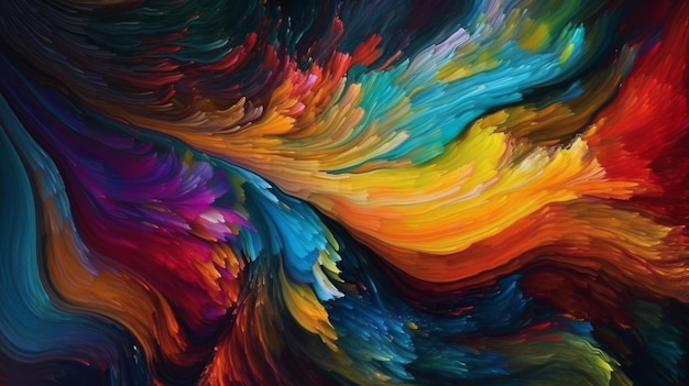 A colorful painting with the colors of the rainbow.