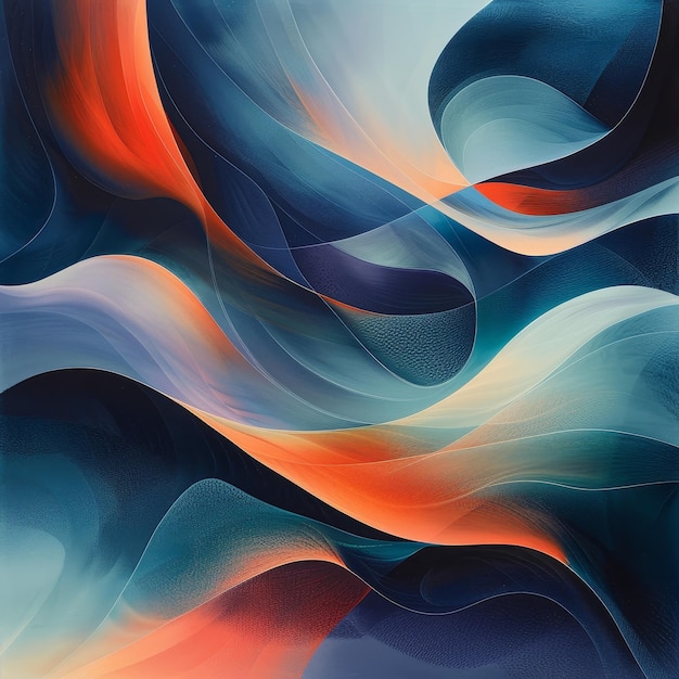 a colorful painting with the colors of the wave