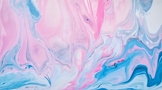 A colorful painting with pink and blue colors