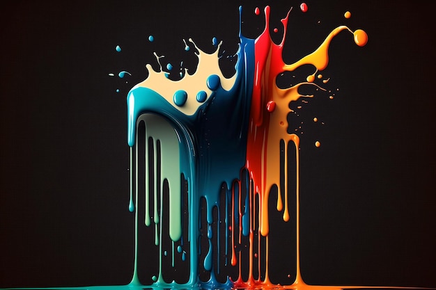 A colorful painting with the word paint on it