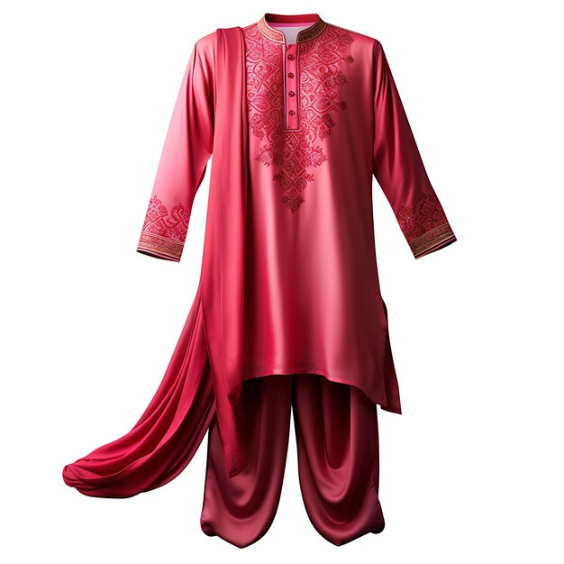 Photo colorful of pakistani shalwar kameez type tunic and pants material silk traditonal clothes fashion