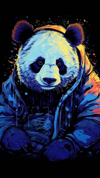 Colorful panda vector illustration