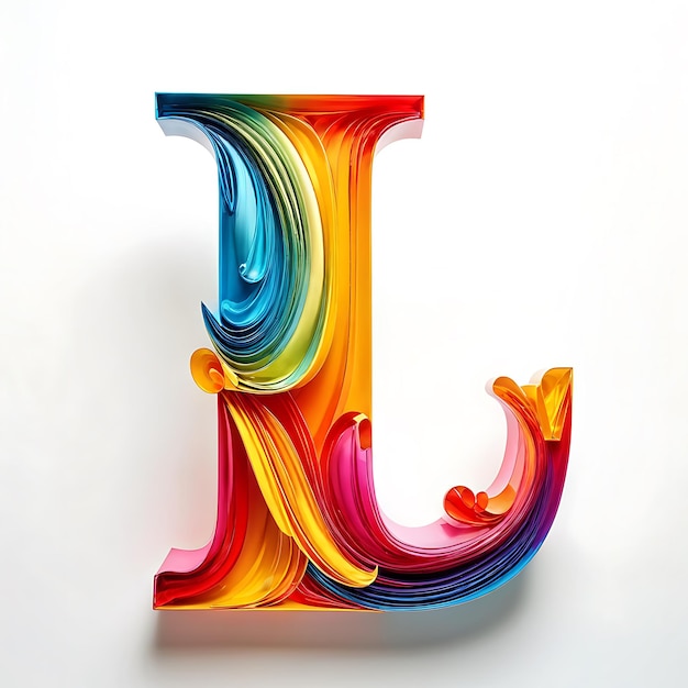 Colorful Paper Art The Letter L