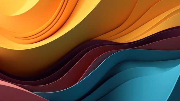 A colorful paper background with a blue and orange background.