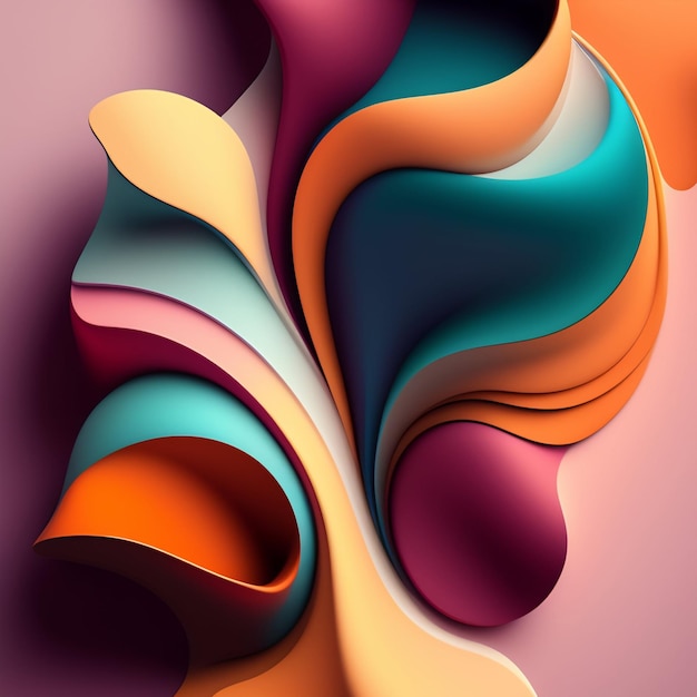 A colorful paper design that is made by paper.