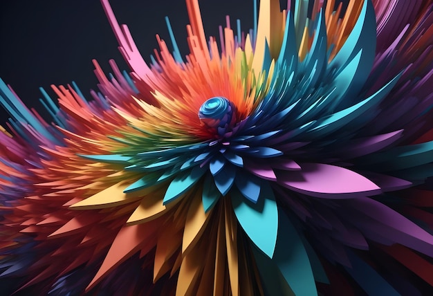 Colorful Paper Flower Abstract Art