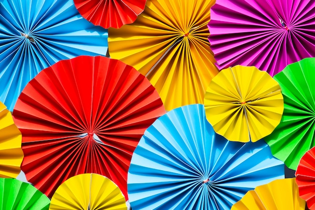 Colorful paper flowers background.	