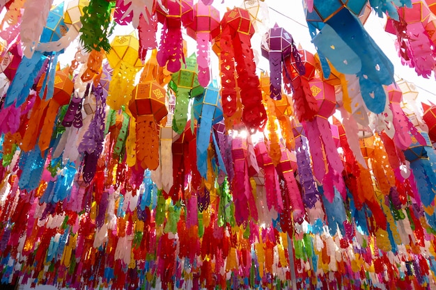 Colorful paper lantern decoration for Yeepeng festival