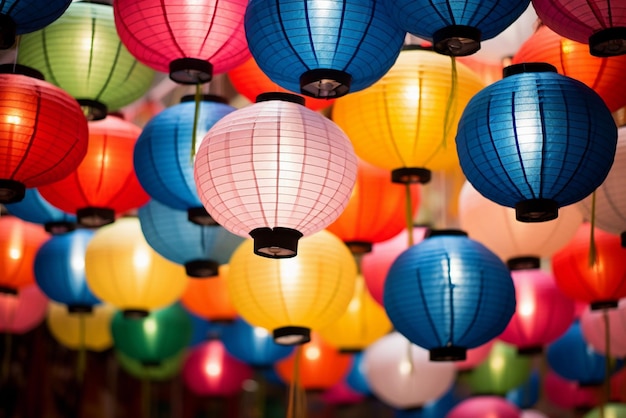 Colorful paper lanterns