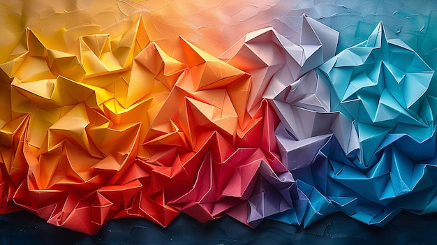 a colorful paper that has the word  origami  on it