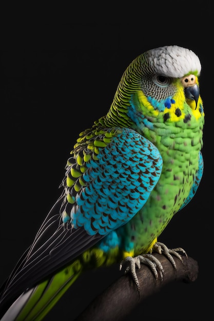 Colorful Parakeet Green Parrot Generative AIxA