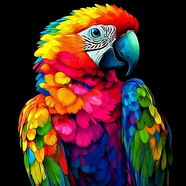 Photo a colorful parrot is shown with a colorful background