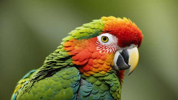 Photo a colorful parrot is shown with a red and green background