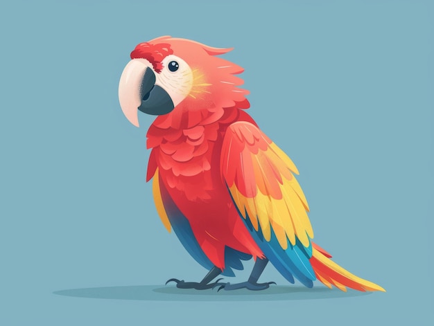 Photo colorful parrot on a simple background for design generative ai