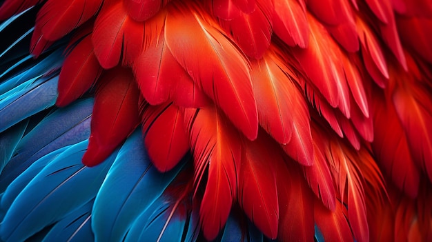 Colorful Parrot Vibrant Red Feathers