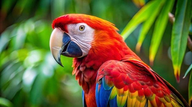 a colorful parrot with a beak that says parrot on it