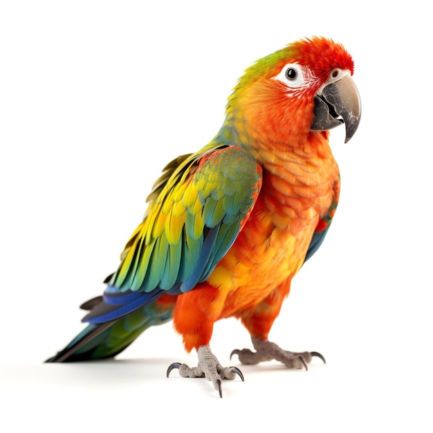 A colorful parrot with a black beak and a yellow beak.