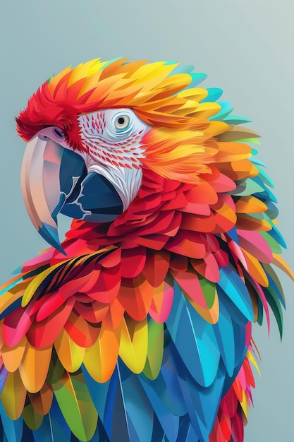 a colorful parrot with a blue beak and a red beak