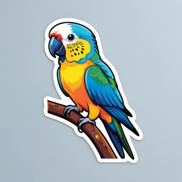 a colorful parrot with a blue and yellow tail