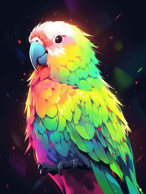 a colorful parrot with a colorful background and a multicolored parrot