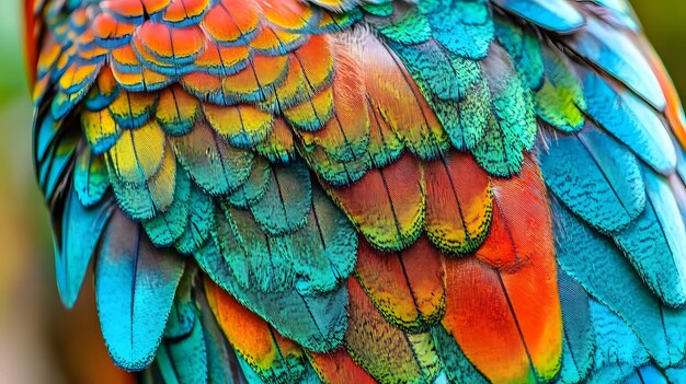 a colorful parrot with a colorful tail