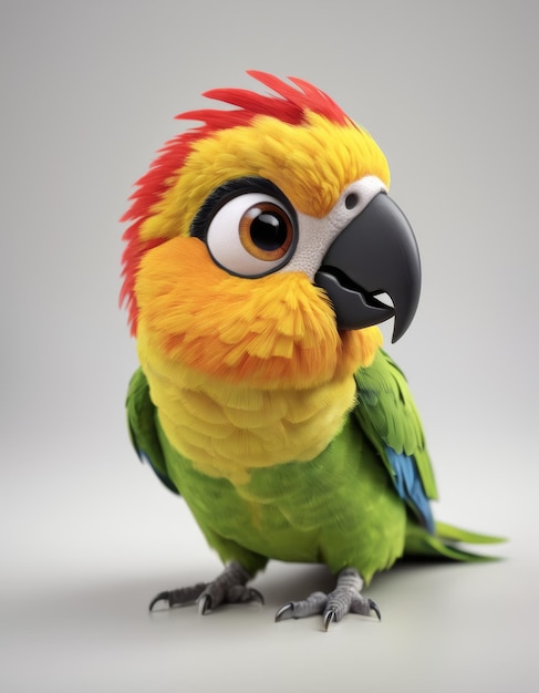 a colorful parrot with a red and yellow beak