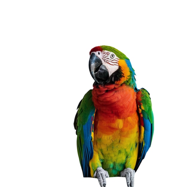 Photo colorful parrot with vibrant feathers perched isolated on white background