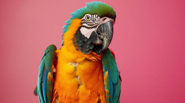 Photo colorful parrot with vibrant feathers