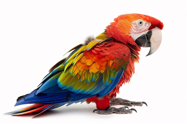 a colorful parrot with a white background