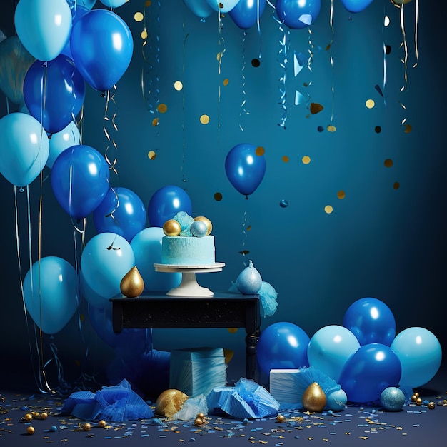 colorful party birthday background with balloons baby shower interior