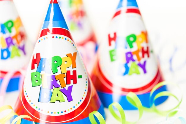 Colorful party hats for kids Birthday Party.