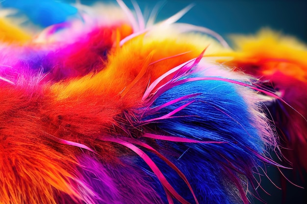 Colorful pastel faux fur background fluffy texture