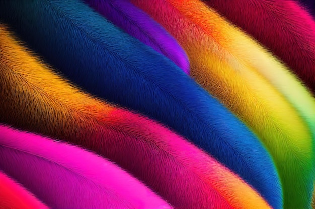 Colorful pastel faux fur background fluffy texture