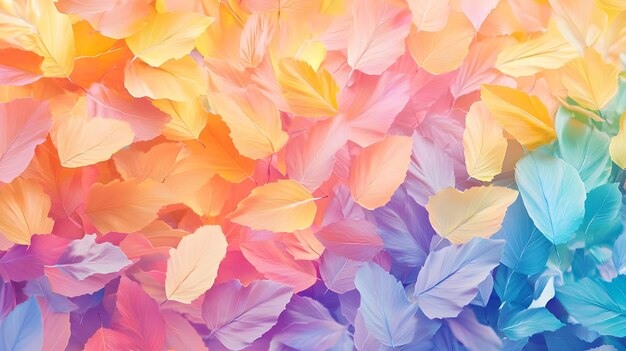 Colorful Pastel Leaves Background Texture